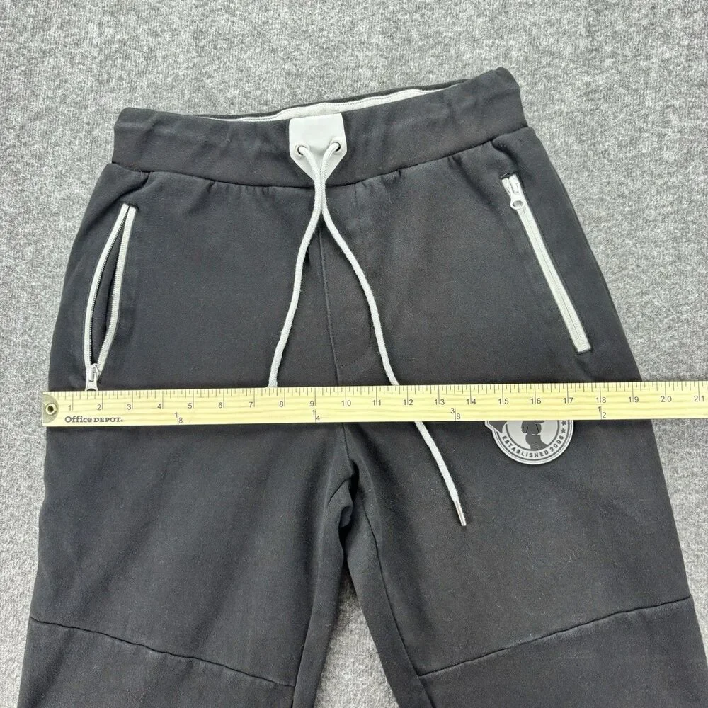 Baseballism Men’s Small Black Jogger Sweatpants Zip Pockets Athletic Lounge